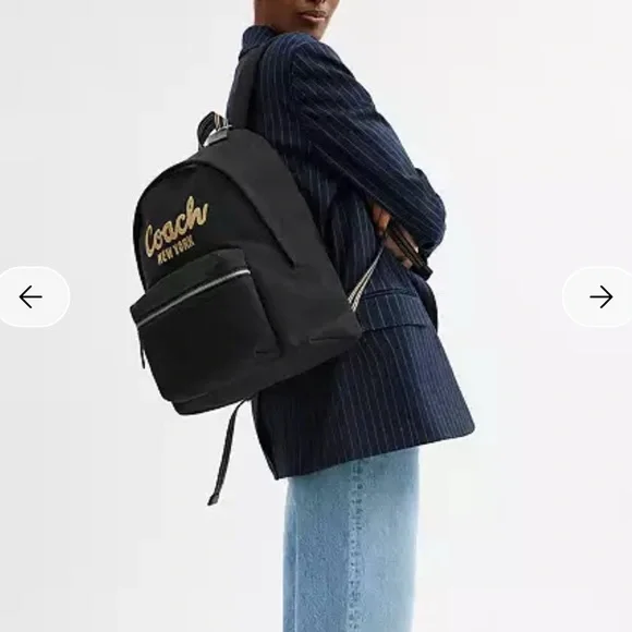 NWT🧸Coach Cargo Canvas Backpack in Black with Dust Bag CAM76 Fit 16" Laptop - Picture 4 of 5